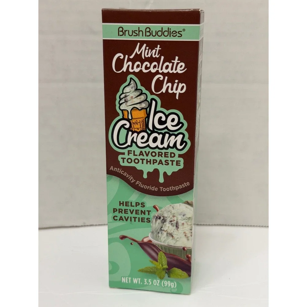 Brush Buddies Mint Chocolate Chip Ice Cream Flavored Toothpaste 3.5 oz 88520
